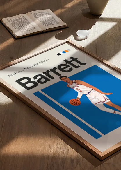 Modern sports illustration featuring RJ Barrett