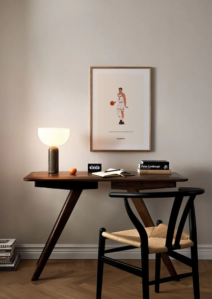 Minimalist basketball wall art featuring RJ Barrett