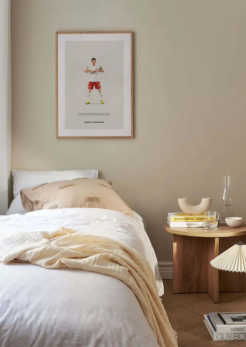 Motivational football wall art of Lewandowski celebrating