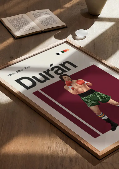 Vintage boxing poster of Roberto Duran for fans and collectors