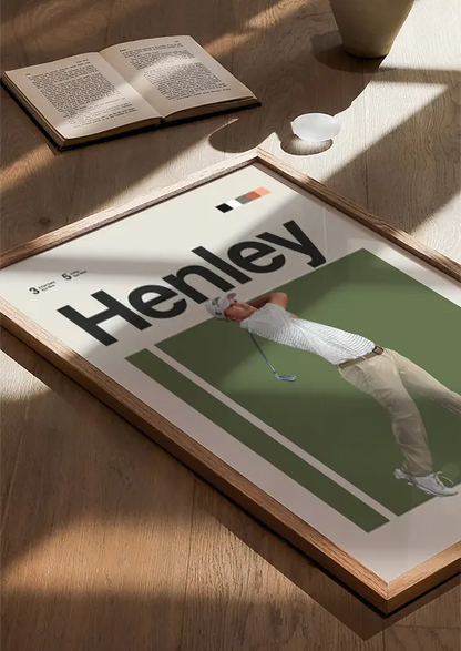 Athlete poster of golfer Russell Henley with neutral tones
