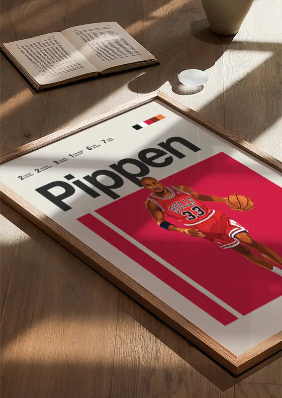 Scottie Pippen illustrated wall art for Bulls fans