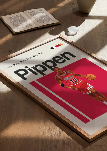 Scottie Pippen illustrated wall art for Bulls fans
