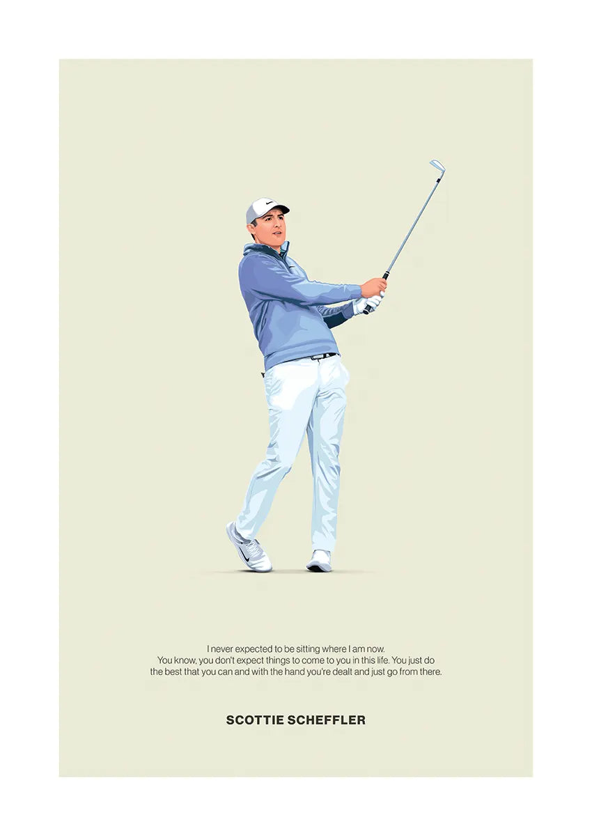 Scottie Scheffler golf swing poster with quote about doing your best