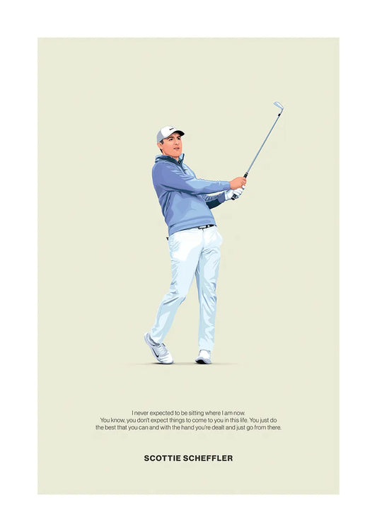 Scottie Scheffler golf swing poster with quote about doing your best