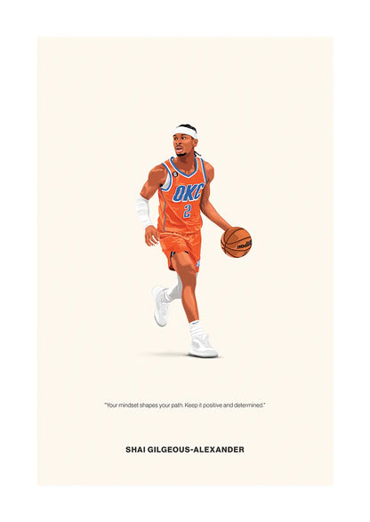 Shai Gilgeous-Alexander basketball poster in OKC Thunder uniform