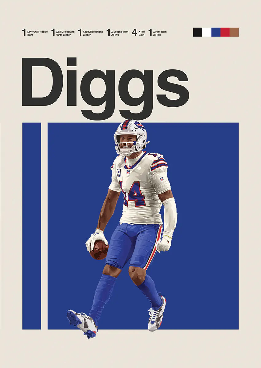 Stefon Diggs poster featuring Buffalo Bills wide receiver