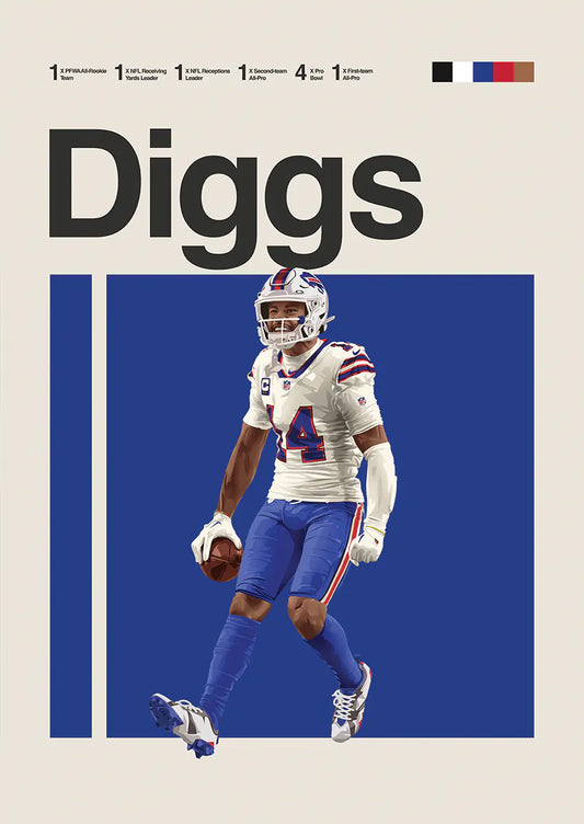 Stefon Diggs poster featuring Buffalo Bills wide receiver