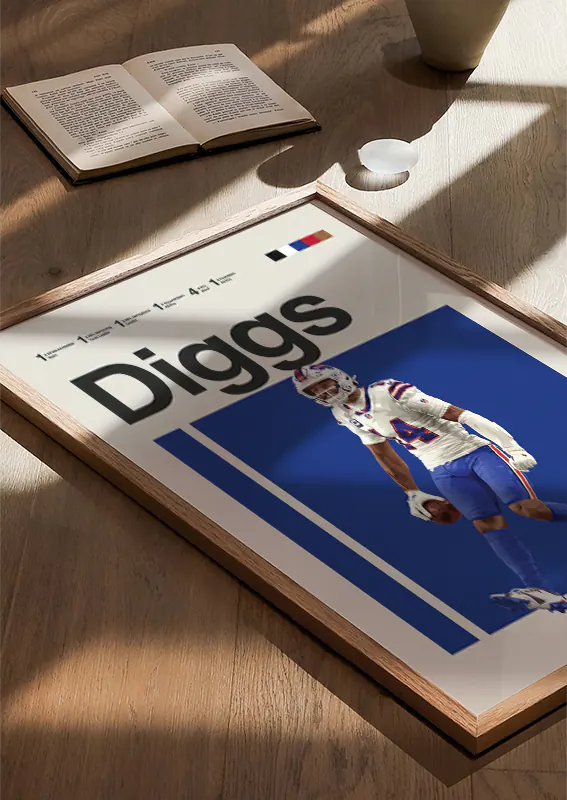 Stefon Diggs wall art for game room or sports decor