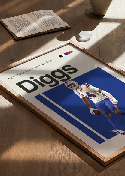 Stefon Diggs wall art for game room or sports decor
