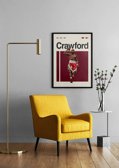 Modern boxing wall art of Terence Crawford, undefeated world champion