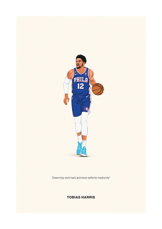 Tobias Harris basketball poster in Philadelphia 76ers uniform