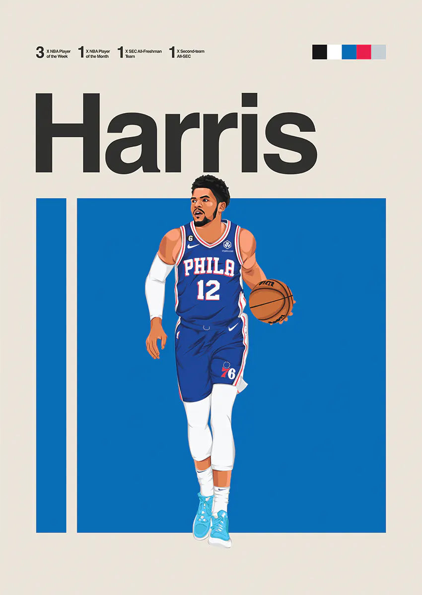 Tobias Harris poster Philadelphia 76ers wall decor