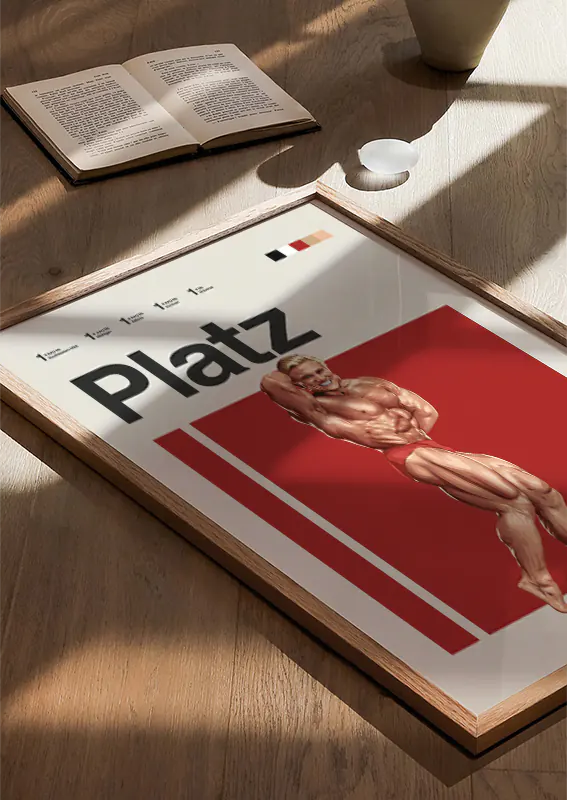 Tom Platz wall decor showing legendary physique and charisma