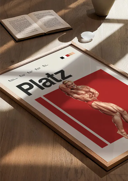 Tom Platz wall decor showing legendary physique and charisma