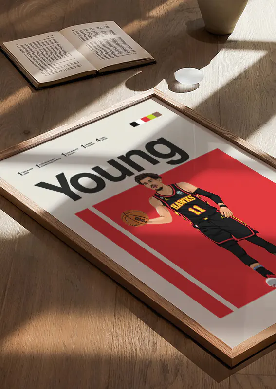Dynamic Trae Young illustration for fans