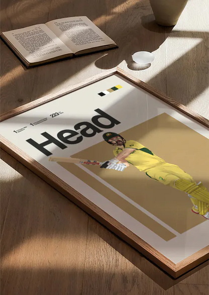 australian batsman travis head poster for sports decor