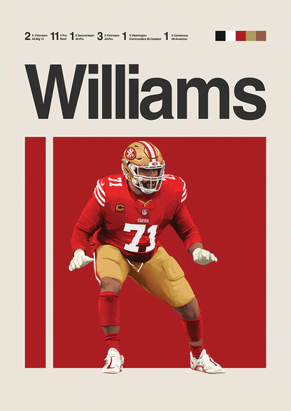Trent Williams poster featuring San Francisco 49ers legend in action
