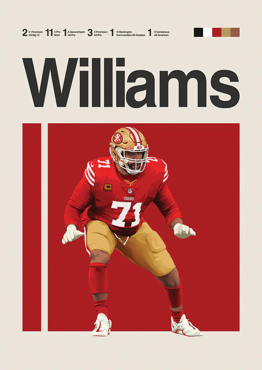 Trent Williams poster featuring San Francisco 49ers legend in action
