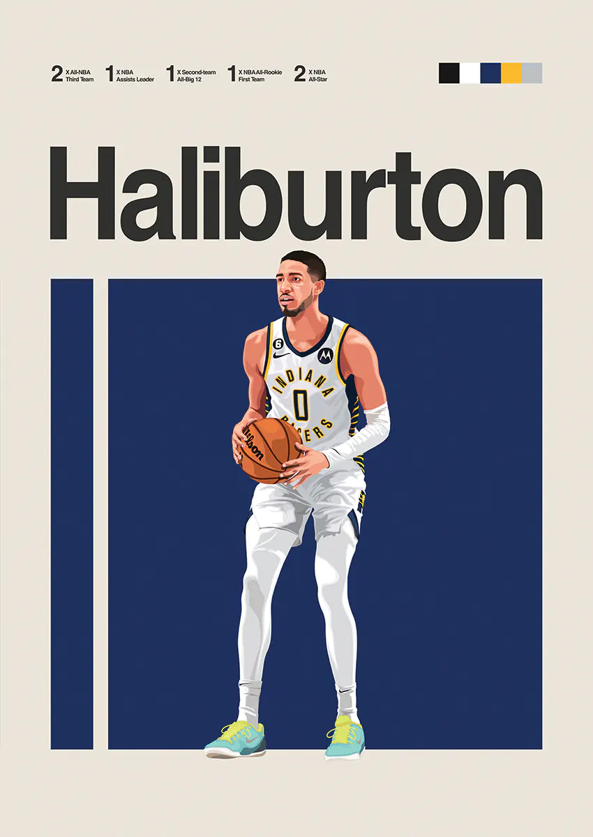Tyrese Haliburton NBA basketball poster