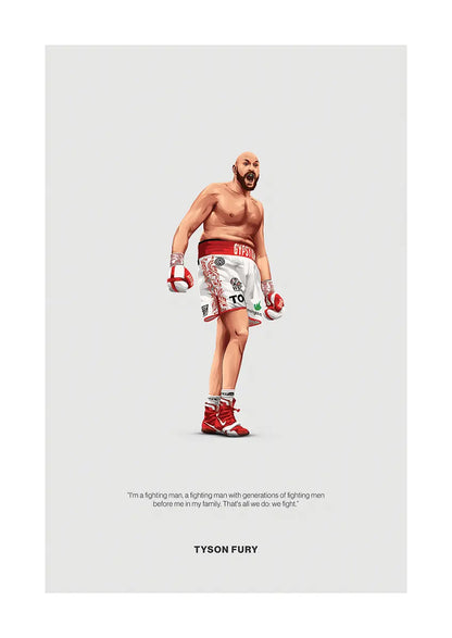 Tyson Fury boxing wall art poster with quote