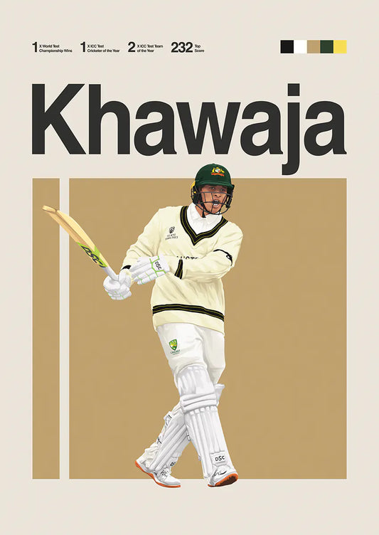 usman khawaja poster test cricket australia whites