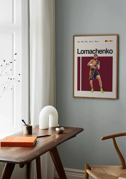 Boxing wall art print of Vasiliy Lomachenko, Olympic and world champ