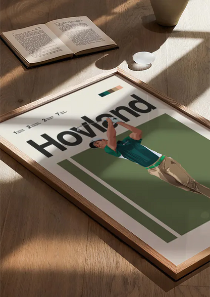 Stylish sports poster featuring Viktor Hovland in motion