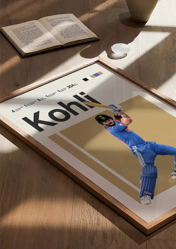 virat kohli minimalist sports print for fan decor