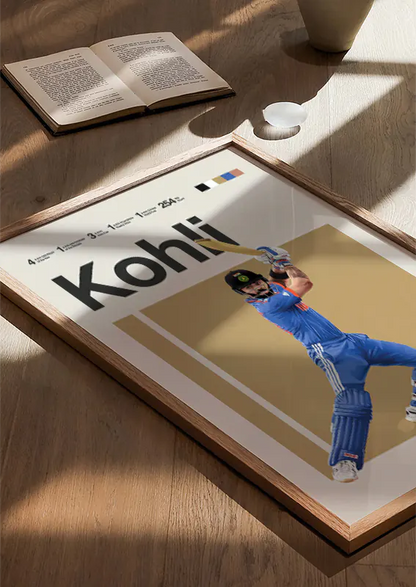 virat kohli minimalist sports print for fan decor