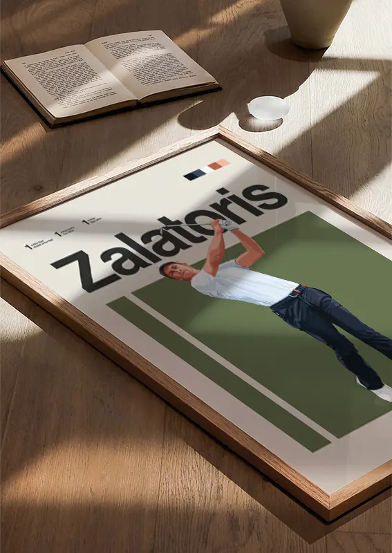 Modern sports print of Will Zalatoris with clean follow-through