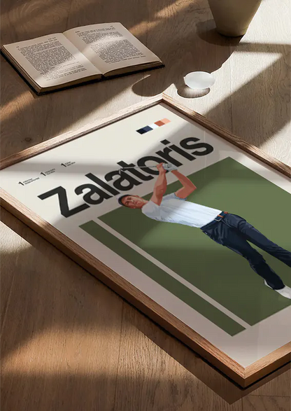 Modern sports print of Will Zalatoris with clean follow-through