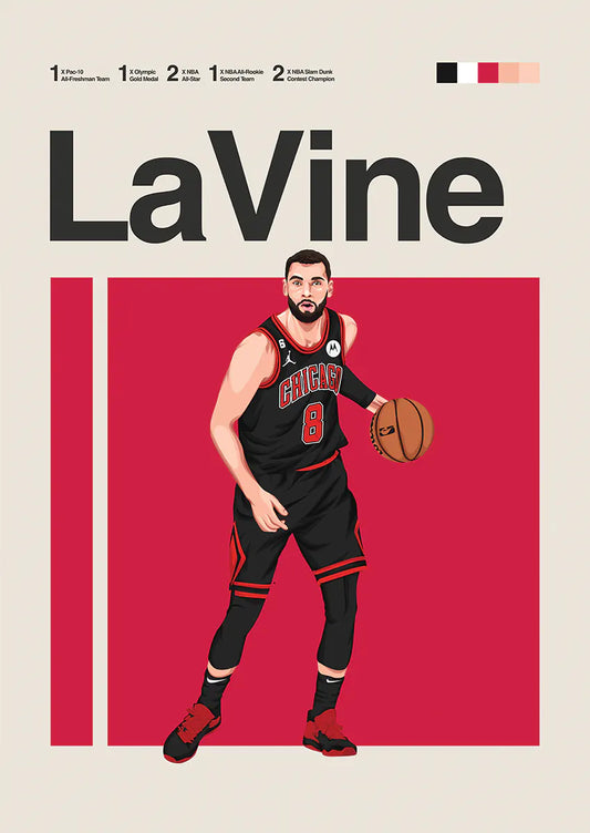 Zach LaVine poster Chicago Bulls wall print